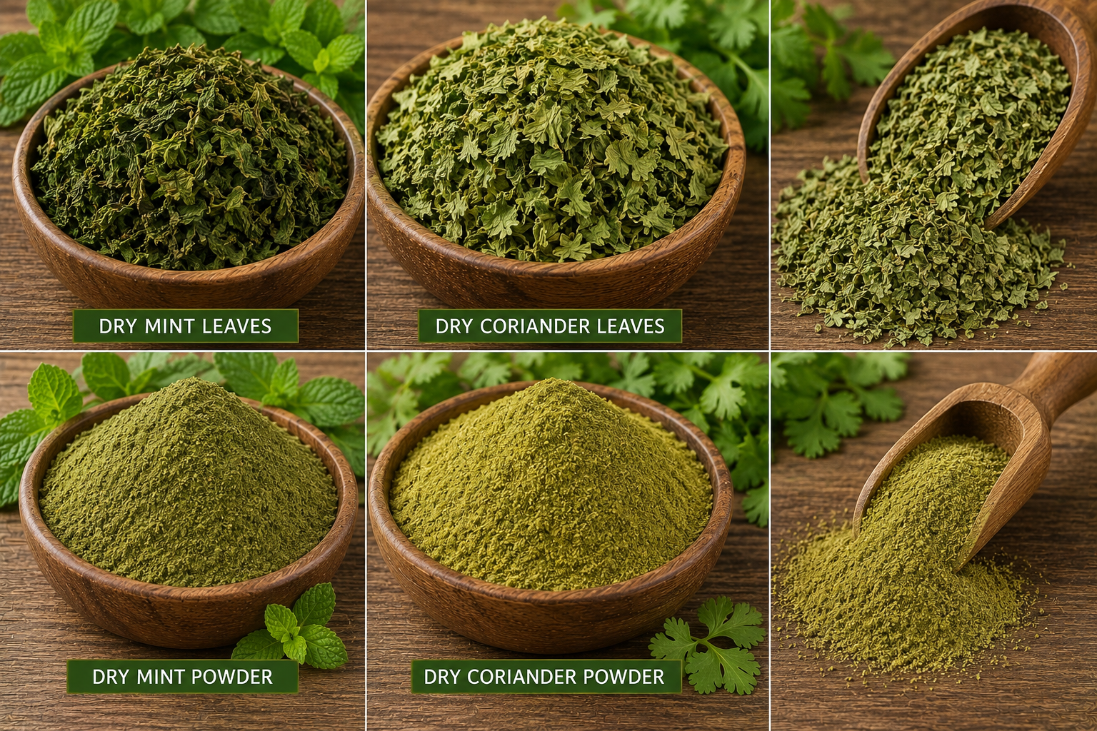 Coriander & Mint Powder and Flakes